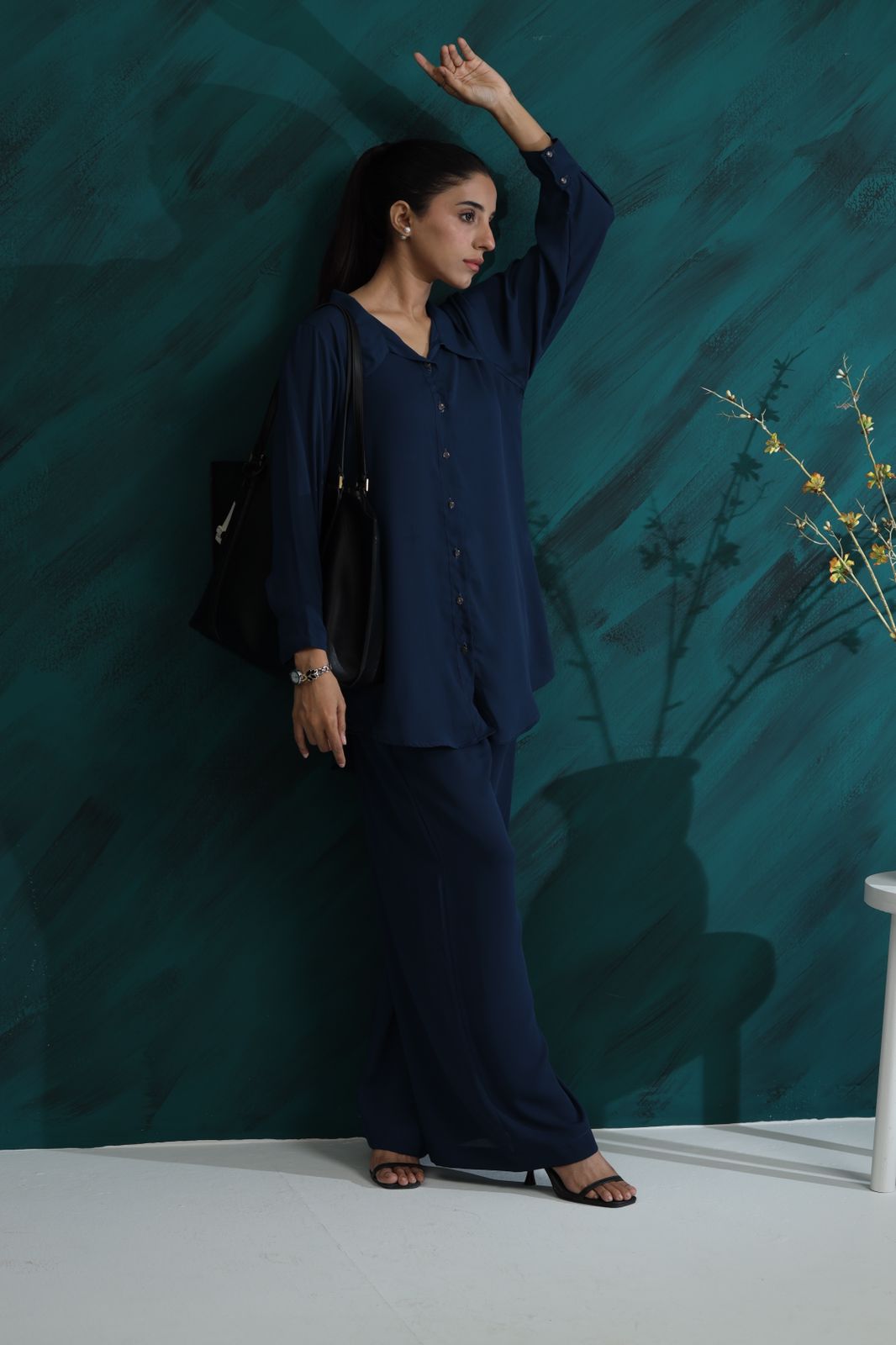 DARK BLUE GEORGETTE CO-ORD